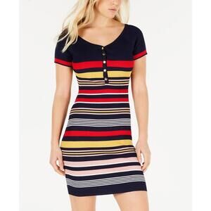 Almost Famous Juniors Striped Bodycon Dress Size M